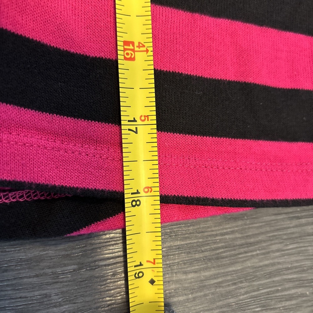 Self Esteem Pink/black Striped Sweater Vest Size L Sleeveless Open Cardigan Jrs‎ - Picture 6 of 6